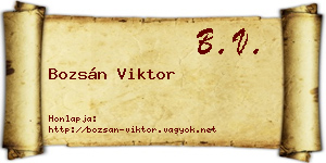 Bozsán Viktor névjegykártya