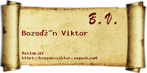 Bozsán Viktor névjegykártya